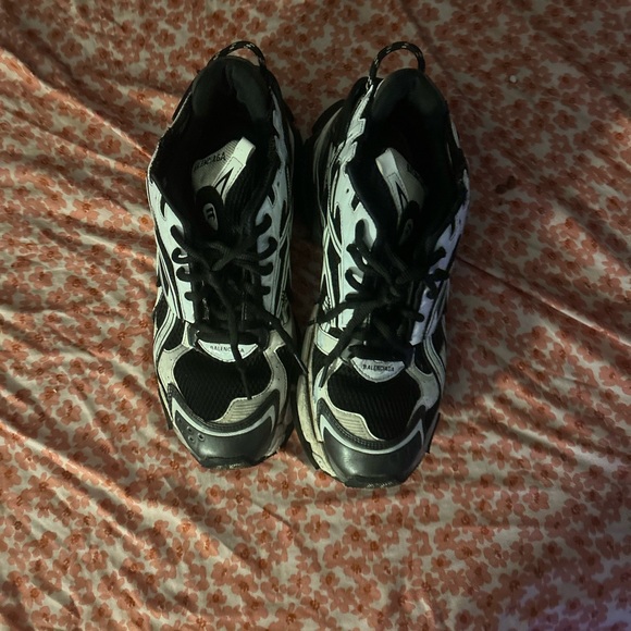 Black and White Athletic Sneakers - Picture 1 of 8